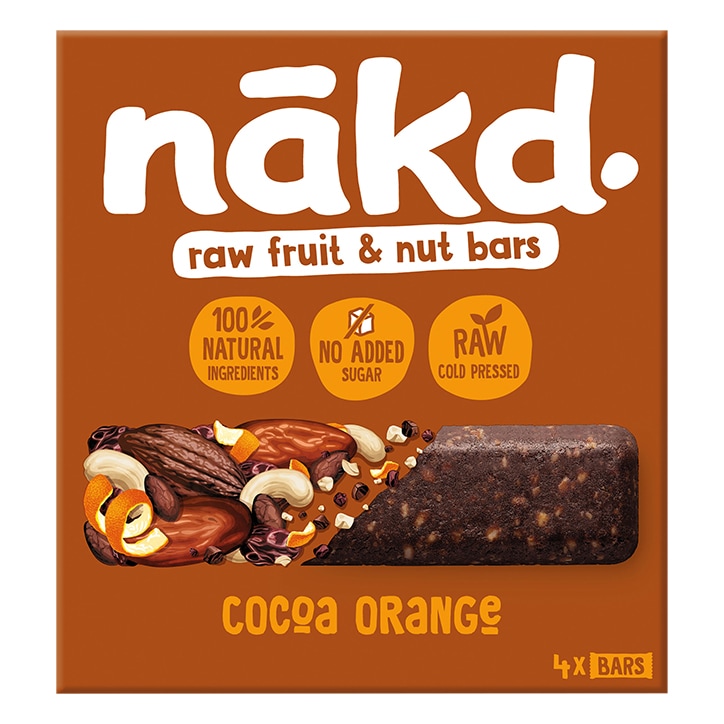 Nakd Raw Fruit & Nut Cocoa Orange Bars 4 x 35g